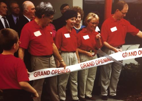 Pictured left to right – Ted Stanzel, Helen Neiser, Ginger Bosl and Bob Stanzel at the Stanzel Museum ribbon cutting March of 1999.