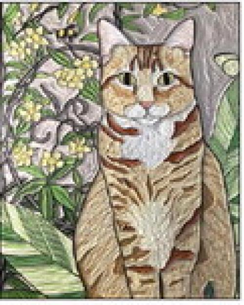 Carved linoleum by Anne Gaines.