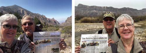 On a recent visit to Alpine, Texas, Jackie &amp; Steven Harker of Cistern took these photos while hiking in Big Bend National Park (left photo) and Big Bend Ranch State Park (on right).