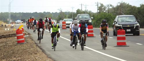 These cyclists certainly seemed to enjoy the new expended Highway 77 (still under construction) as they made their way towards the Fayette County fairgrounds Saturday afternoon. Photos by Jeff Wick