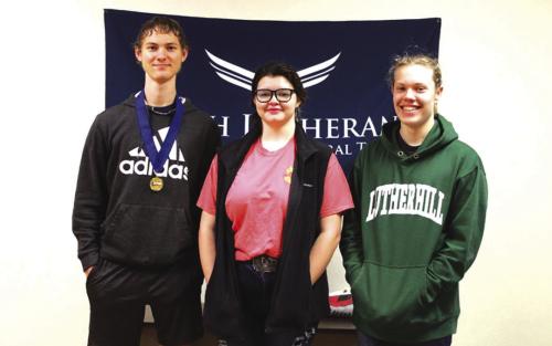 Pictured from left: Timothy Meyer, Kaydence Schroeder, Mason Messer.