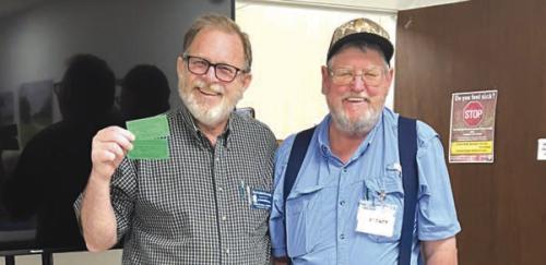 Clarence Ahlschlager was the Shiner Blackout winner and he won a pair American Legion drive-thru meal tickets donated by Ruben Rodriguez, American Legion member.