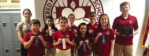 Listening Skills – Coached by Mrs. Oviedo – 4th Grade: Placed 1st Cade Harbers, Placed 6th Liam Cowen (not pictured); 5th Grade: Placed 3rd Marley Vasek, Placed 1st Sophie Janda, Placed 1st Hallie Gross; 6th Grade: Placed 3rd Giah Garcia, Placed 2nd Mary Catherine Streiff, Placed 4th Maddox Kleiber