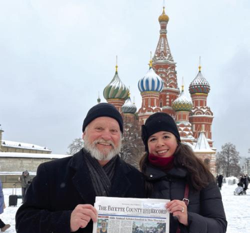 Newlyweds Mark and Julia Thiessen (the author of this piece) of Fayetteville were recently visiting the winter wonderland of Red Square in Moscow Russia and took along The Record.