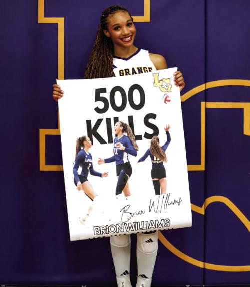 La Grange junior Brion Williams recorded her 500th career kill last week versus Giddings. Photo by Gabby Castillo