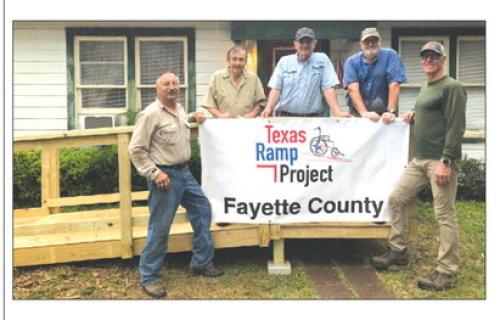 On April 2, Fayette County Texas Ramp Project volunteers built a 20-foot wheelchair ramp on W. Pearl St. in La Grange.