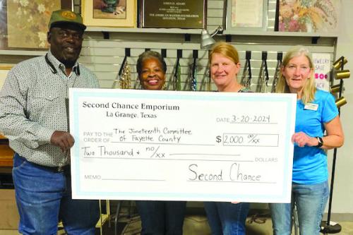 Second Chance Donates to Juneteenth Committee