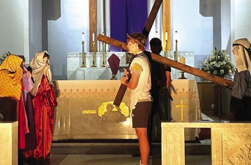 Students Perform Stations of the Cross 