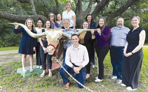 American Farm Bureau Federation Communications staff pose with “Cowboy” during the annual Communications Conference. This year’s conference was hosted in Waco at Texas Farm Bureau’s state office. Cowboy is one of Ralph Fisher’s Photo Animals.