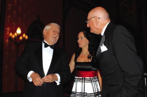 Dick Smith with daughter Ryan Smith and his good friend and fellow performer Charles Whitaker before the 2010 Library Benefit at