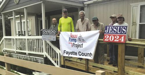 On Sept. 5, Fayette County Texas Ramp Project volunteers built a 42 ft. ramp on FM 1291 west of Fayetteville.
