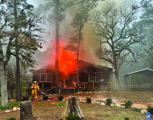 A home at the end of Otto Ln. in the Clear Lake Pines subdivision near Winchester burned on Wednesday, Jan. 8. Photo courtesy of the Fayette County Sheriff’s Office