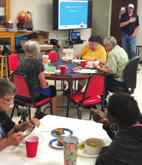 Kevin Raabe, Dairy Farmer’s of America Plant Manager in Schulenburg was the guest speaker recently at the Navidad Valley Community Connections senior center.