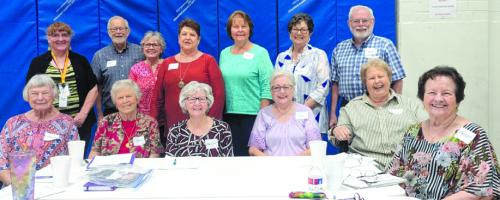 Pictured seated left to right: Jeanette Huelsebusch, Doris Lidiak, Marilyn Spillane, Reporter; Judy Zuhn, Vice-President; Liz Tannler; Marilyn Strimiska, Treasurer. Standing: Becky Snyder, Phil Oestreich, President; Helen Oestreich, Secretary; Carol Svrcek; Dana Sternadel; Janet Moerbe, and Larry Jackson. Not Shown: Janice Rangel, Mary Vasek.