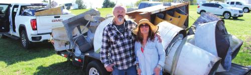 Steve and Robbie Durham came down from the north Texas city of Kauffman and bought about 300 items Thursday and Friday on the first two days of the antiques shows in Warrenton, fully loading down their trailer and truck. “We wanted to buy more, but ran out of room,” Steve laughed. Photo by Jeff Wick