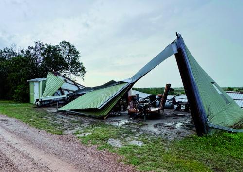 Jonathan Kalich of Freyburg shared this photo of his barn that was blown down by strong winds in the storm that passed over Fayette County on Sunday, April 12.