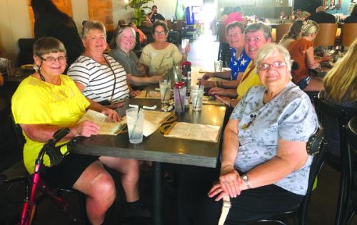 JoNell Vasek, Shirley Machicek, Vicki Woodard, Stephanie Shroyer, Berni Gillings, Marilyn Mares, and Cynthia Meyer on the excursion to Columbus.