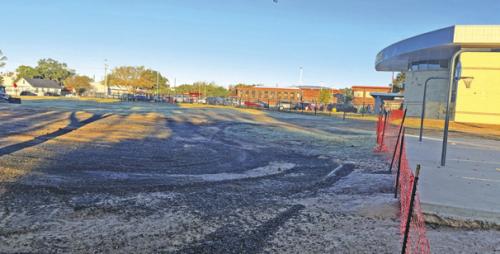 The old elementary playground at La Grange has been cleared and a new one is under construction. It is expected to be completed by the time students return from Thanksgiving break. Photo by Jeff Wick