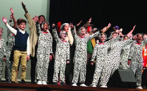 Just a portion of the dalmatians that filled the stage Saturday. Photo by Jeff Wick