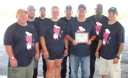 Front row, Left to Right; Sergeant Terry “Rusty” Roggenkamp, Officer Hailee Vincent, Chief Troy Brenek, Officer Juan Castilleja Back row, Left to Right, Caleb Geissen, Officer Jacob Mills, Sergeant Tobey McFadden, Officer Frank Parkinson. Photo courtesy of the Schulenburg Sticker