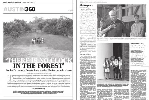 Local Shakespeare Programs Featured in Austin Newspaper