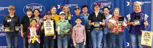 Pictured front from left: Emma Zweschper, Tate Fritsch, Crockett Guenther, Joe Carrales, Tatum Fritsch, Kaisley Janecka, and Coach Kaci Carrales; back row: Holden Holub, Rilan Karisch, Adalyn Carrales, Rheagan Karisch, Hailey Janish, Dylan Zweschper, Logan Poncik, and Hunter Gabler.