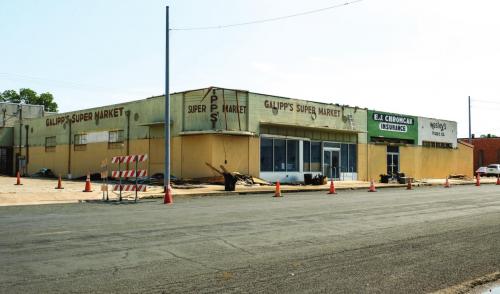 Recent work at the former Galipp’s Super Market property on N. Main St. in Schulenburg revealed some old hand-painted signs. Photo by Andy Behlen