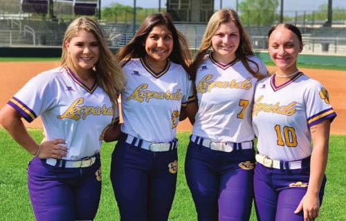 Shown here are the four seniors on the La Grange softball team, left to right: Missy Muras, Alyssa Dela Rosa, Natalie Blackwell and Kailee Jones.