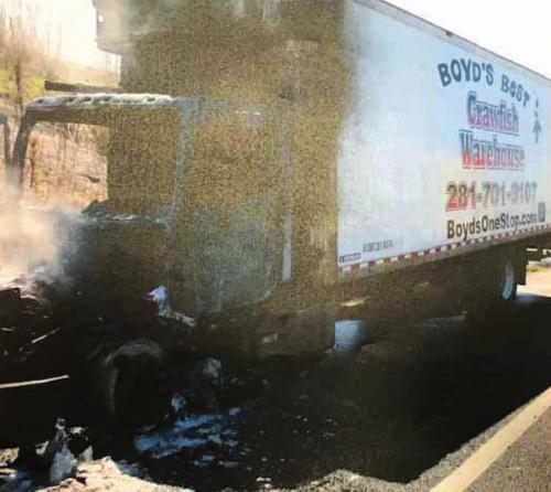 Flat Tire Causes Truck Fire on I-10