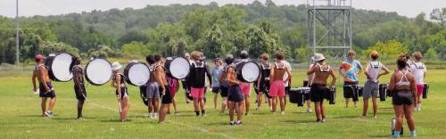Shown here are some shots of the Crossmen Drum and Bugle Corps of San Antonio, who stopped in La Grange for a couple days last week. Photos by Andy Behlen