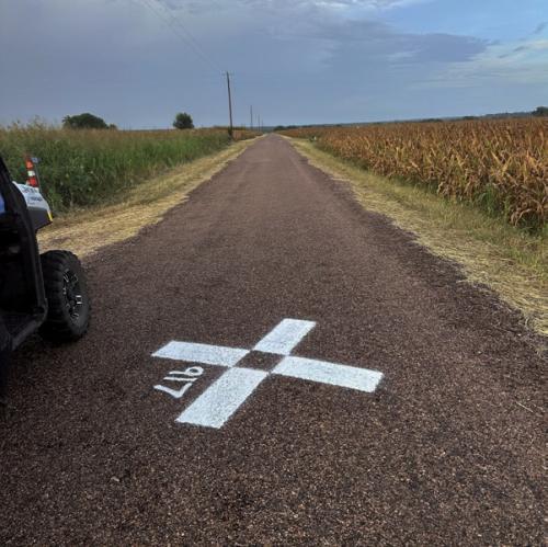 Pct. 1 Commissioner Jason McBroom and Pct. 3 Commissioner Harvey Berckenhoff reported that some mysterious survey markers recently appeared on county roads in their precincts.