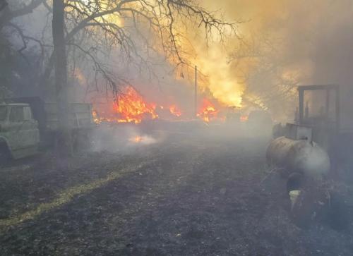 An image of the destruction on Slo John Road near Flatonia. Photo by Flatonia Fire and Rescue
