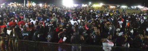 A snap shot of the massive crowd at a zydeco concert following the trail ride this weekend.