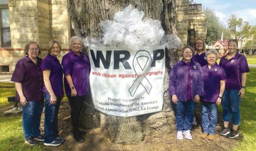 Pictured left to right: Elizabeth Kallus, Local &amp; Memorial Scholarship Co-Chair; Shirley Antosh, Financial Secretary; Sherry Hebert, Regent; Marilyn Kothmann, Vice-Regent; Theresa Mueller, WRAP Chairperson; Cynthia Novak, State Ways &amp; Means; and Aimee Krause, Treasurer.
