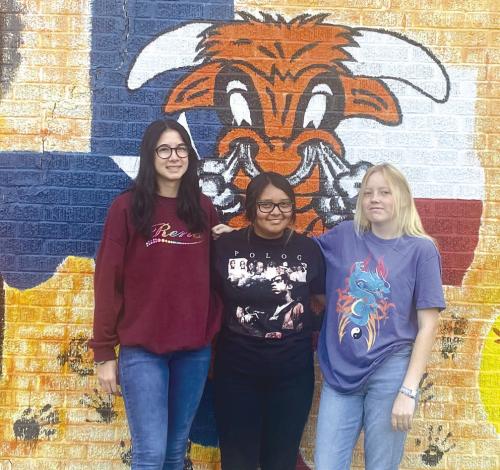 Kassidy Kubala, Teagan Faith and Yahaira Guerrero were selected to the Texas A&amp;M Commerce Honor Band. Students are selected based on directors nomination and the students’ academics and musical accomplishments. This is the first time students have been selected for this ensemble. Students will travel to Commerce in November to rehearse and perform a concert on the campus of Texas A&amp;M Commerce. Pictured left to right; Senior Kassidy Kubala, Junior Yahaira Guerrero, and Senior Teagan Faith.