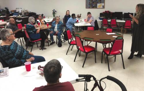 NVCC members hear from Summit House owner Elizabeth Olsen.