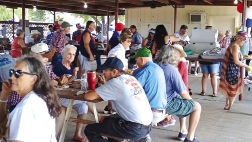 Community members filled the Muldoon Community Park after the parade, enjoying an afternoon of visiting, games, and fundraising activities during the town’s celebration of the nation’s 250th birthday.