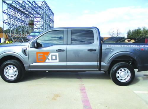 EXO’s team will include five to six crews traveling in gray Ford F-150 pickups marked with the EXO and FEC logos, like the one pictured above.