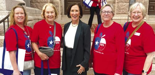 Pictured from left: Lisa Slinkard, Linda Oltmann, Senator Lois Kolkhorst, Kim Joost, and Chris Morrison.