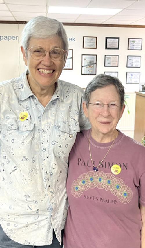 Susan Schultz, left, and Mary Lou McElroy, right.