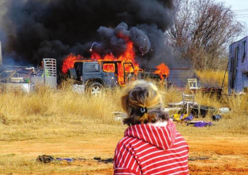 Fire Damages Jeep, Trailers