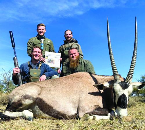 The Record recently traveled to the Free State Province of South Africa. Pictured are (front, from left) Cody Lyons, Clayton Lyons, (back) Corey Lyons, and Will Bass all from Muldoon.