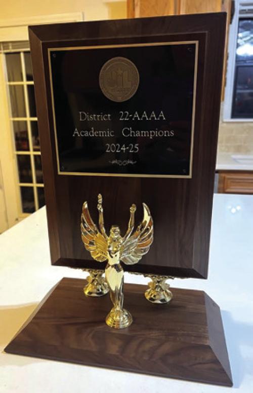 LHS won the District 22-4A UIL Academic Championship. Here’s the championship trophy they brought home Friday.
