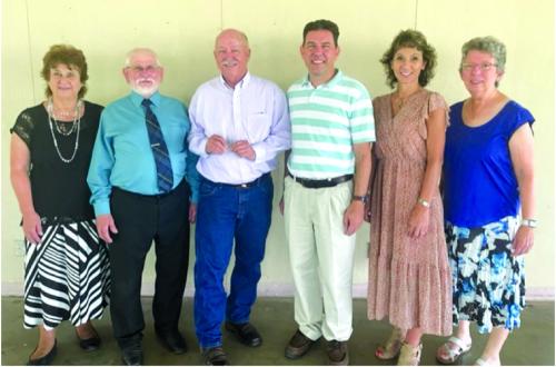 Andy Janda was awarded a 75 year membership pin from the Hostyn KJT Society No. 3 at their Aug. 14, meeting. Pictured from left: Reporter Dianna Kallus, Vice President Benedict Kallus, Recipient Andy Janda, State Secretary/Treasurer Kevin Kana, Treasurer Brenda Fietsam and Secretary Joyce Muras.