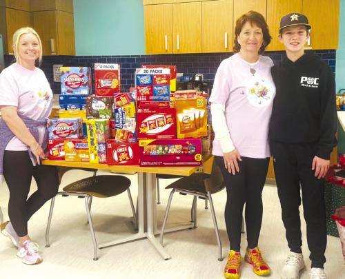 Presley’s Power was able to spread some Christmas joy recently with a special Christmas delivery to Dell Children’s Hospital. Many Christmas blankets, snacks and gift cards were delivered. Appreciation is extended to everyone who helps make these deliveries possible. Pictured are Marlana Wessels, Jackie Wessels and Kaine Fajkus.