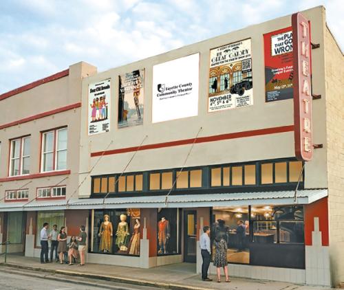 An artist’s rendering of what the outside of the Prause Meat Market turned community theatre will look like.