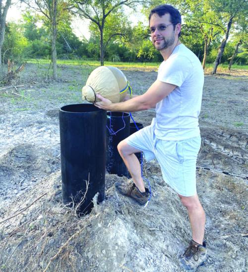 Rob Hruska with some industrial grade artillery shell fireworks.