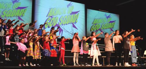 The entire Children’s Choir in action.