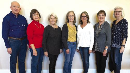 Fayette CHS 2024 officers from left: Treasurer Alfred Ermis; Vice-President/Historian Phyllis Teykl; President Betty Danner; Secretary/Director Marilyn Cernoch; and Directors Vera Wehring, Carolyn Heinsohn, and Cathleen Noska. Not present were Directors Barbara Eilert and Adrienne Kobza.